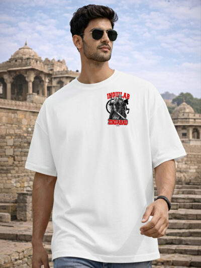 Inquilab Zindabad Oversized T-Shirt Revolutionary Streetwear KSquaree Rajputana Collection Style