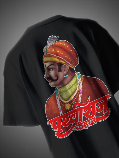 Prithviraj Chauhan Rajputana Oversized T-Shirt Warrior Design KSquaree Rajputana Collection
