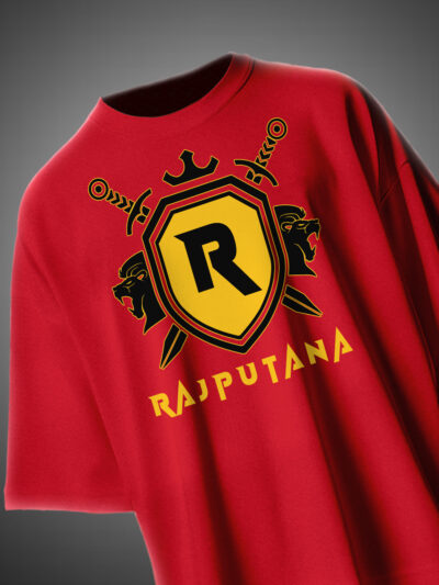 Rajputana Shield Oversized T-Shirt Royal Crest Design KSquaree Rajputana Collection