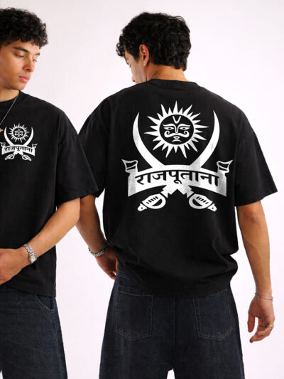 Rajputana Swords Oversized T-Shirt Warrior Design KSquaree Rajputana Collection